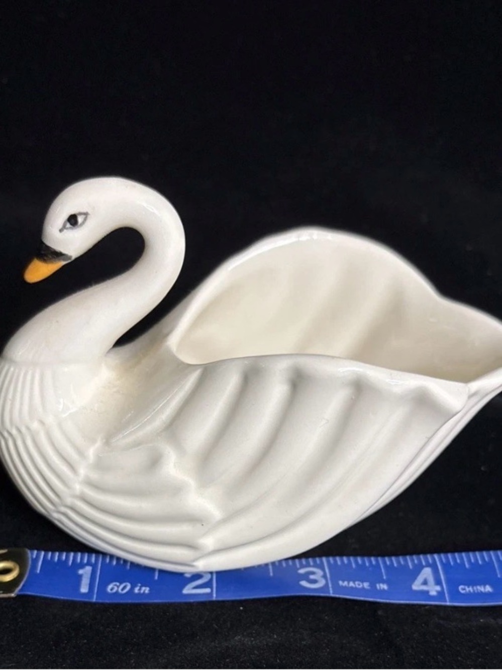 Vintage Cream Ceramic Swan Decorative Planter Vase- Elegant Home Decor 5”x 4” - Picture 8 of 12